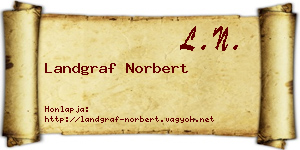 Landgraf Norbert névjegykártya